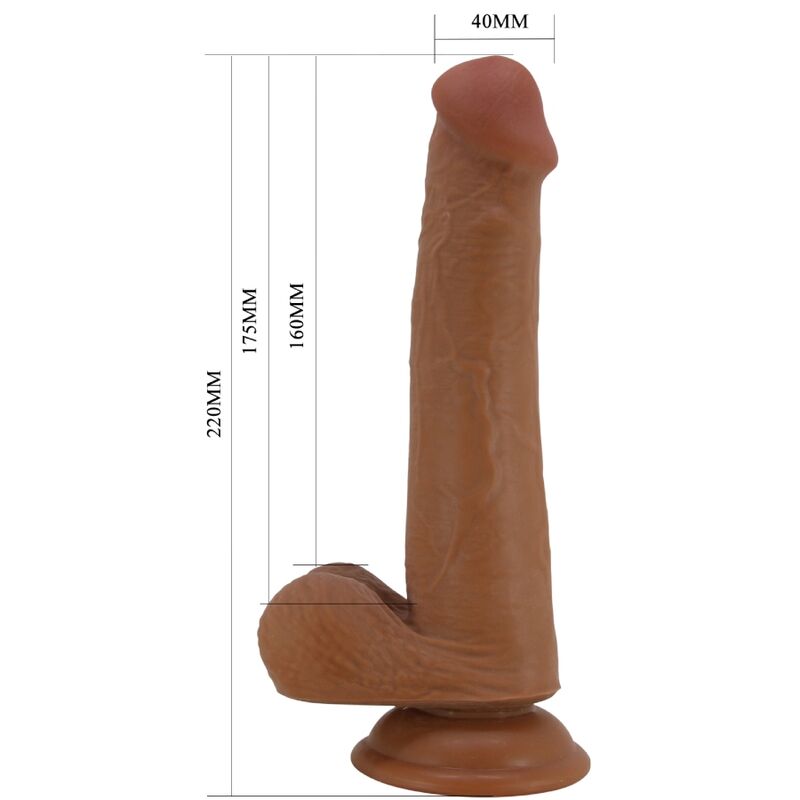 PRETTY LOVE - VYSOKÉ REALISTICKÉ DILDO 22 CM HNĚDÉ