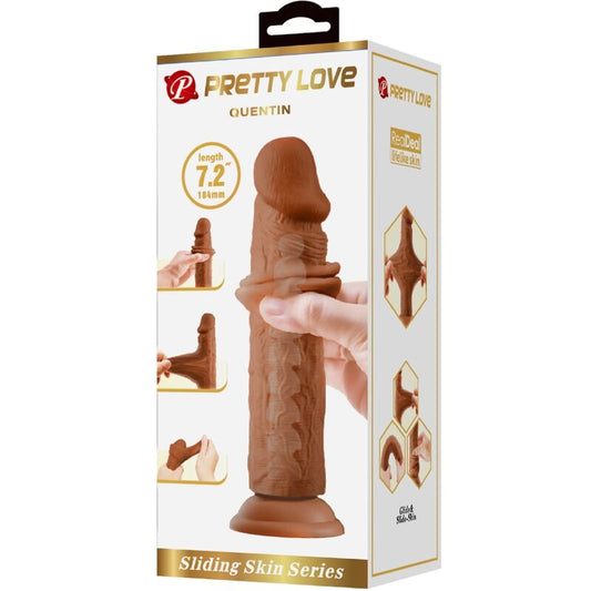 PRETTY LOVE - REALISTICKÉ DILDO QUENTIN 18 CM HNĚDÉ