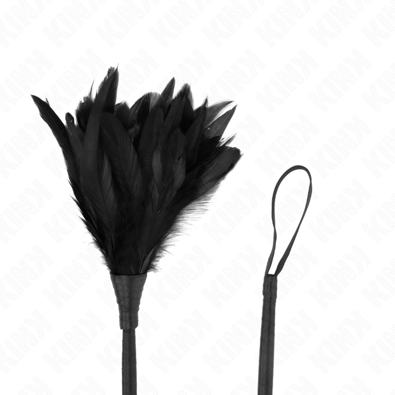 KINK - ČERNÝCH PÁNEK VE TVARU ROHU LECHTAJÍCÍ KUŘECÍ PEŘÍ 36 CM