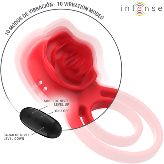 INTENZIVNÍ - GAIL STIMULÁTOR RŮŽOVÝ 10 VIBRACÍ ČERVENÉ DÁLKOVÉ OVLÁDÁNÍ