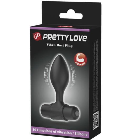 PRETTY LOVE - VIBRA BUTT 10 VIBRACÍ ANÁLNÍ KOlík, ČERNÝ