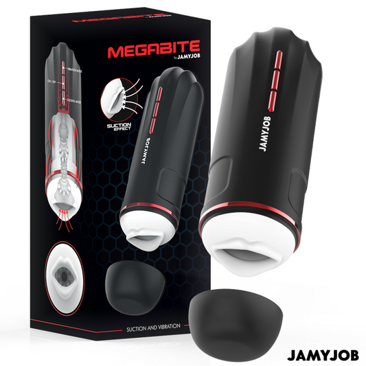JAMYJOB - MEGABITE AUTOMATICKÝ MASTURBÁTOR NA ÚSTA S 5 REŽIMY SÁNÍ A VIBRACE