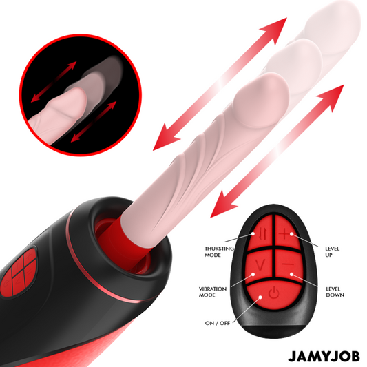 JAMYJOB - AUTOMATICKÝ MASTURBÁTOR PYSTON BASE S DÁLKOVÝM OVLÁDÁNÍM DILDA