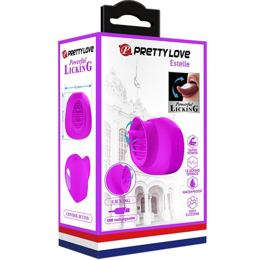 PRETTY LOVE - ESTELLE STIMULÁTOR JAZYKA A KLITORISU 12 VIBRACÍ FIALOVÝ