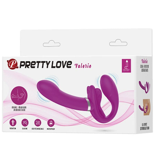 PRETTY LOVE - DVOJITÝ VIBRÁTOR S PŘÍVĚSEM VALERIE 12 VIBRACÍ FIALOVÝ
