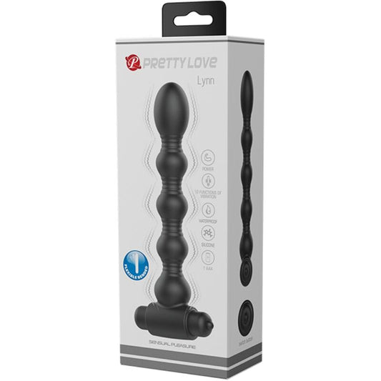 ANÁLNÍ KOlík PRETTY LOVE - LYNN SILICONE 10 VIBRACÍ, ČERNÝ