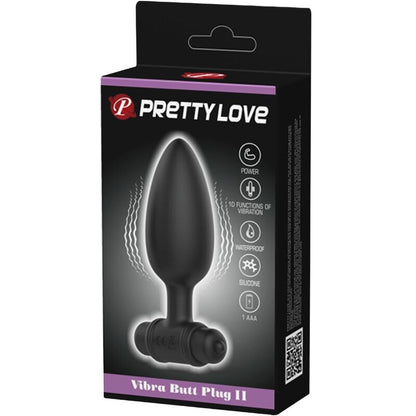 PRETTY LOVE - VIBRA BUTT PLUG 2 ANAL PLUG 10 VIBRATIONS BLACK