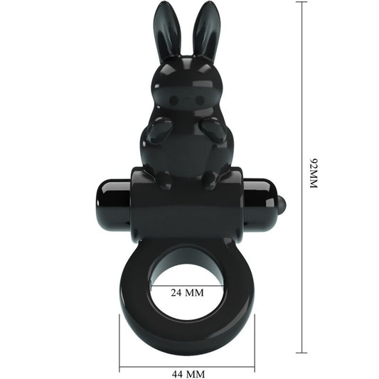 PRETTY LOVE - VZRUŠUJÍCÍ VIBRAČNÍ KROUŽEK RABBIT 10 VIBRACÍ ČERNÝ