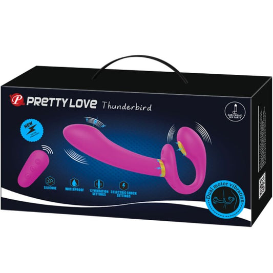 PRETTY LOVE - DVOJITÝ PŘÍVĚSOVÝ VIBRÁTOR THUNDERBIRD S DÁLKOVÝM OVLÁDÁNÍM FIALOVÝ