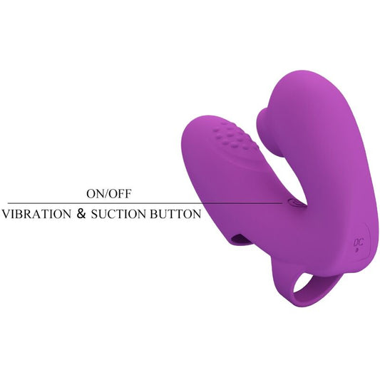 PRETTY LOVE - PRSTOVÝ VIBRÁTOR ATHENA SE STIMULÁTOREM KLITORISU FIALOVÝ