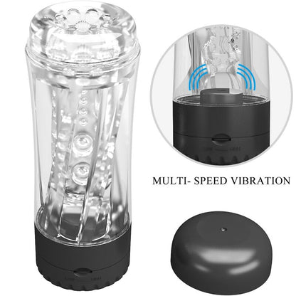 PRETTY LOVE - TAMARA MALE MASTURBATOR MULTI-SPEED VIBRATOR BLACK