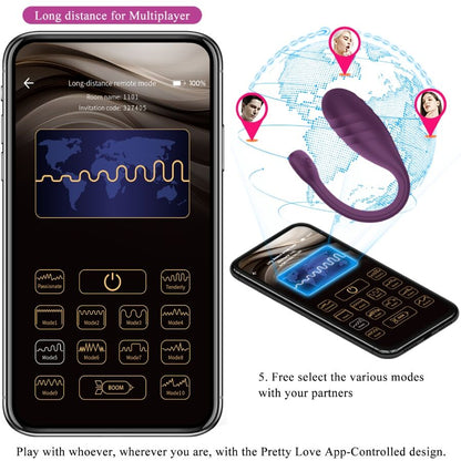 PRETTY LOVE - LEVIATHAN APP CONTROLLED VIBRATOR PURPLE