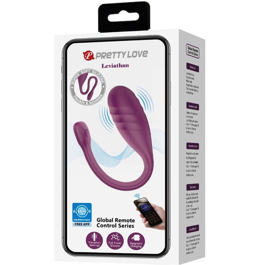 PRETTY LOVE - LEVIATHAN VIBRÁTOR OVLÁDANÝ APLIKACÍ FIALOVÝ