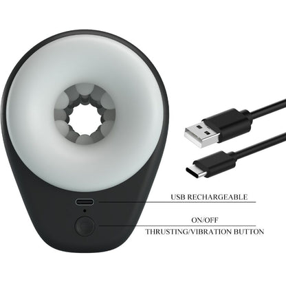 PRETTY LOVE - DJ GIRL MALE MASTURBATOR WITH VIBRATION 5 SETTINGS NEGRO