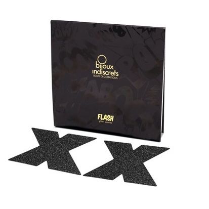BIJOUX - INDISCRETS FLASH CROSS ČERNÉ ČERNICE NA VSUVKY