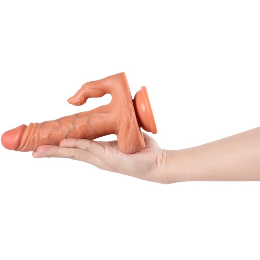 SHEQU - JULIAN DILDO AND CLITORIS STIMULATOR WITH VIBRATION AND REMOTE CONTROL 16 CM