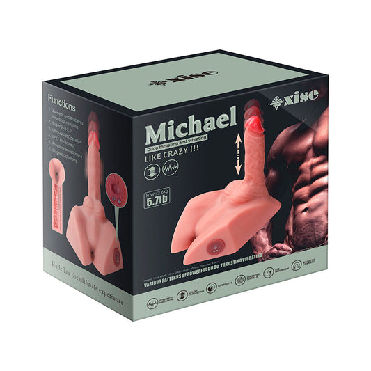 XTRISE - MICHAEL REALISTICKÝ DILDO A ANÁLNÍ MASTURBÁTOR S TLAČÍCÍM VÝKONEM 15 CM