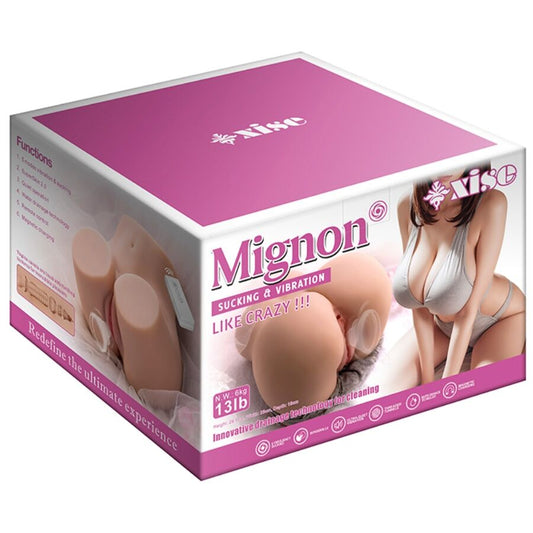 XTIS - MIGNON SÁVACÍ REALISTICKÝ VAGÍNNÍ MASTURBÁTOR S VIBRACEMI A SÁNÍM A DÁLKOVÝM OVLÁDÁNÍM 6 KG