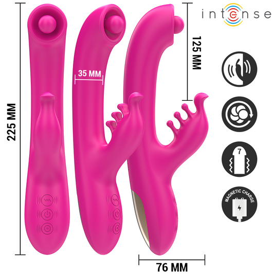INTENSE - CHRISTINA MULTIFUNKČNÍ VIBRÁTOR RABBIT 22,5 CM RŮŽOVÝ
