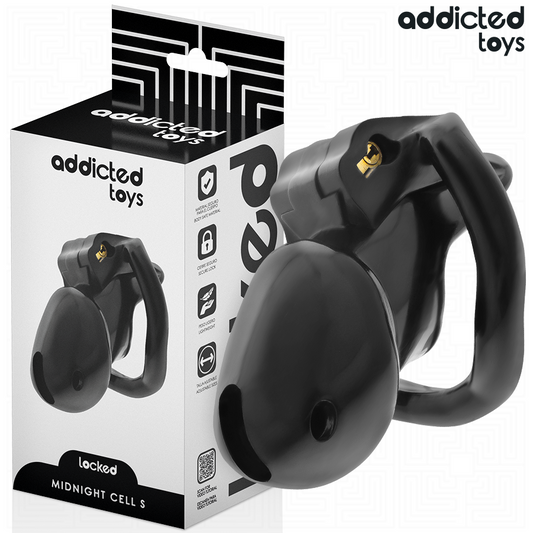 ZAMČENÉ HRAČKY PRO ZÁVISLÉ - MINDNIGHT CELL PENISOVÁ KLECE VELIKOST S 4,8 CM