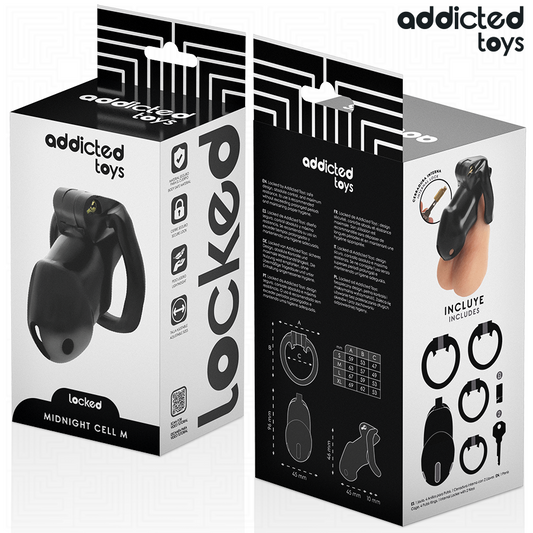 ZAMČENÉ HRAČKY PRO ZÁVISLÉ - MINDNIGHT CELL PENISOVÁ KLECE 4,2 CM VELIKOST M