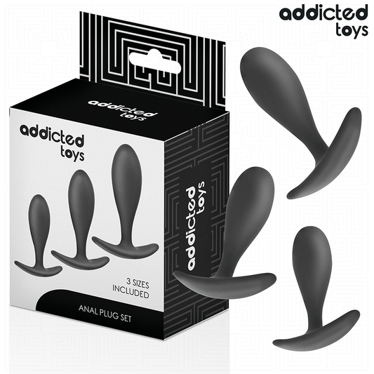 ADDICTED TOYS - SADA 3 SILIKONOVÝCH ANÁLNÍCH ZÁTKŮ MODEL 2