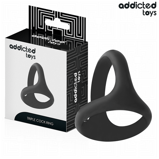 ADDICTED TOYS - SILNÝ TROJITÝ PENISOVÝ KROUŽEK