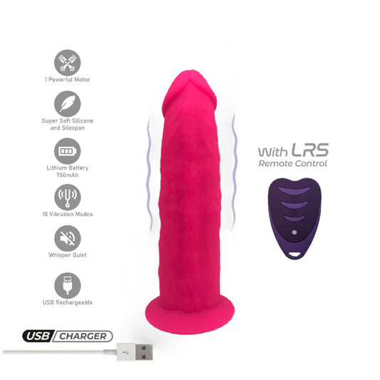 SILEXD - REALISTICKÝ MODEL PENISU 2 RŮŽOVÝ + DÁLKOVÉ OVLÁDÁNÍ LRS 17 CM