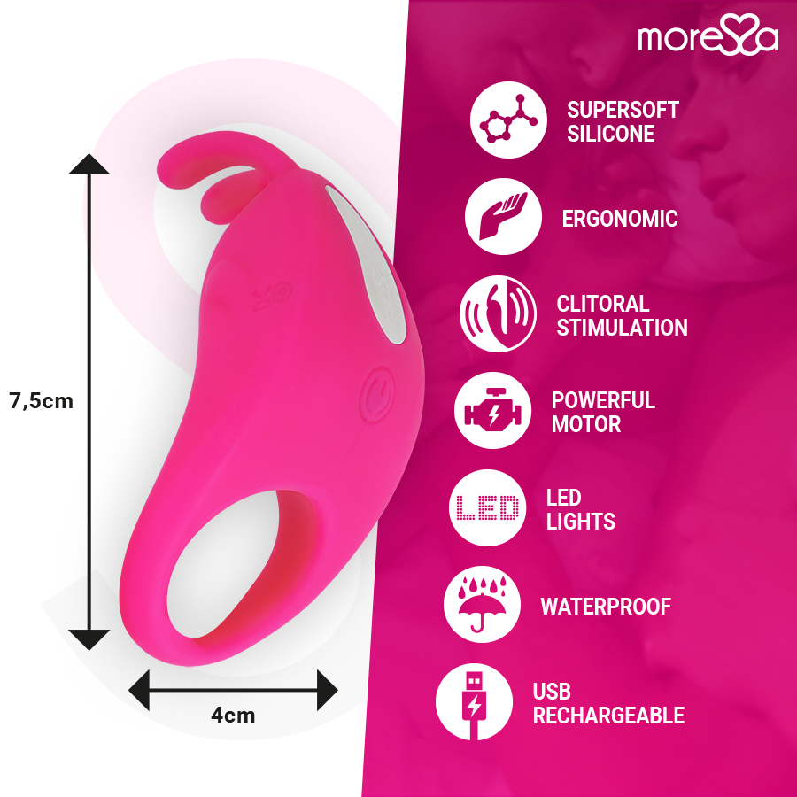 MORESSA - BRAD PREMIUM SILIKONOVÉ DOBÍJECÍ RŮŽOVÉ