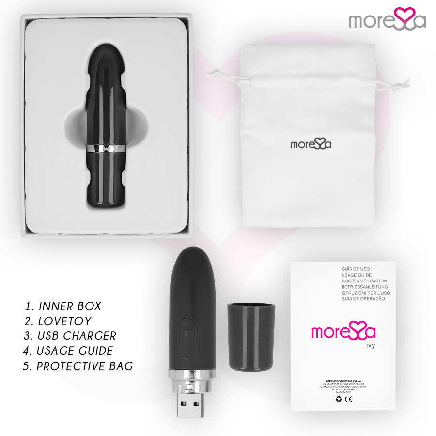 MORESSA - VIBRÁTOROVÝ STIMULÁTOR IVY CESTOVNÍ ČERNÁ