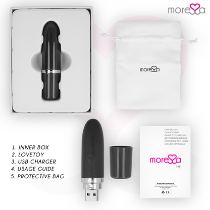 MORESSA - VIBRÁTOROVÝ STIMULÁTOR IVY CESTOVNÍ ČERNÁ