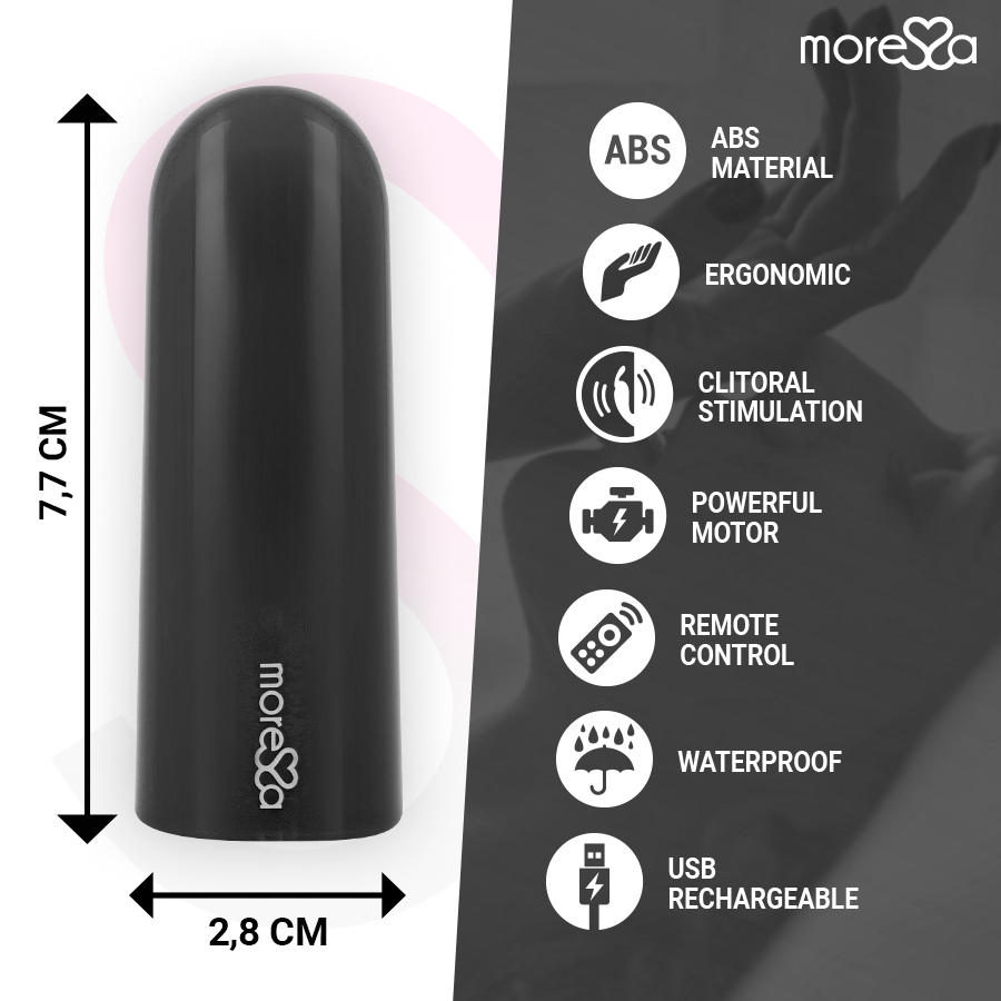 MORESSA - NIX VIBRÁTOR S DÁLKOVÝM OVLÁDÁNÍM, ČERNÝ