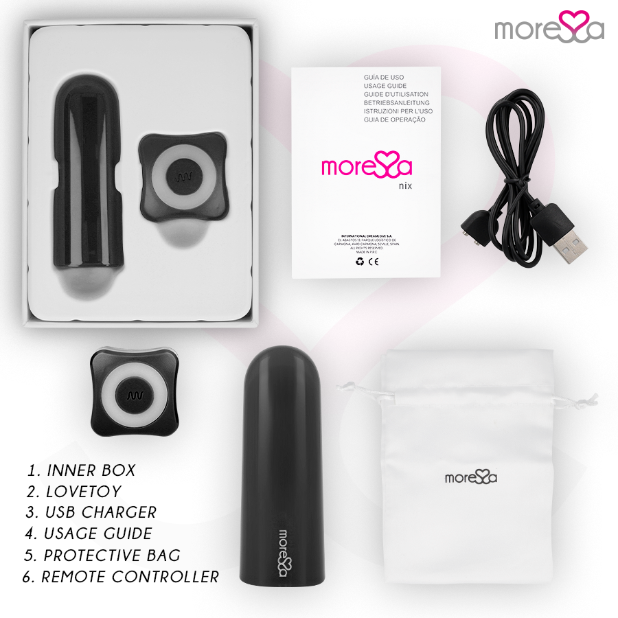 MORESSA - NIX VIBRÁTOR S DÁLKOVÝM OVLÁDÁNÍM, ČERNÝ