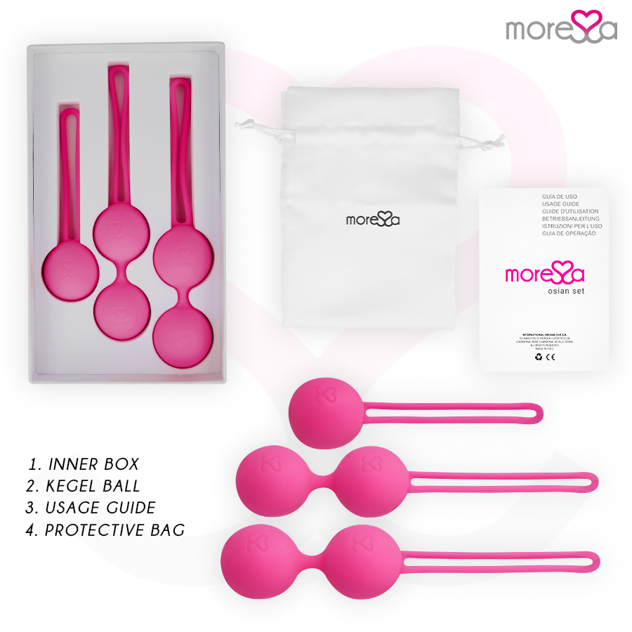 MORESSA - OSIAN SET PREMIUM SILIKONOVÉ RŮŽOVÉ (Osian One - 51 g | Osian Two - 101 g | Osian Three 85 g)