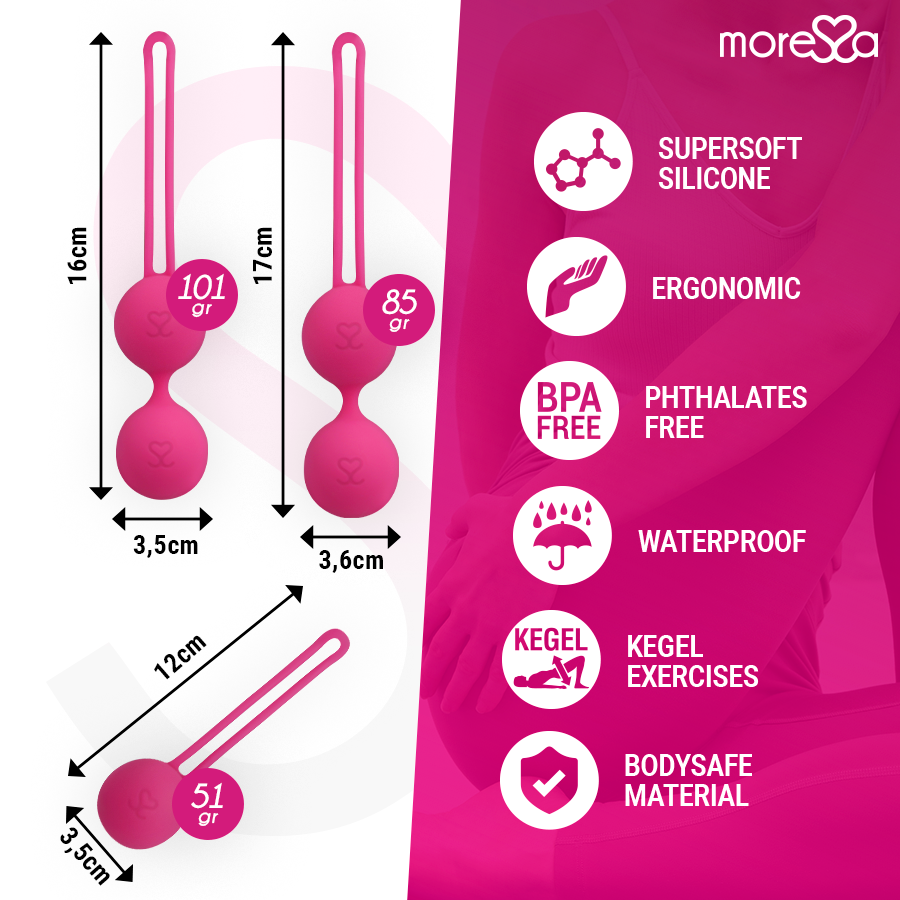 MORESSA - OSIAN SET PREMIUM SILIKONOVÉ RŮŽOVÉ (Osian One - 51 g | Osian Two - 101 g | Osian Three 85 g)