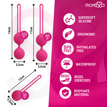 MORESSA - OSIAN SET PREMIUM SILIKONOVÉ RŮŽOVÉ (Osian One - 51 g | Osian Two - 101 g | Osian Three 85 g)
