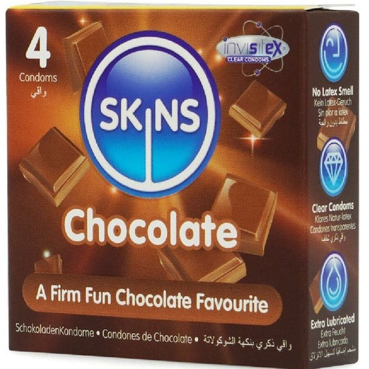 SKINS - KONDOMY PREMIUM ČOKOLÁDOVÉ BALENÍ 4 KS