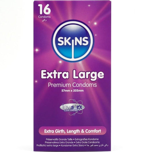 SKINS - EXTRA VELKÉ PRÉMIOVÉ BALENÍ 16 KONDOMŮ