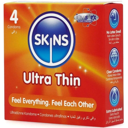 SKINS - ULTRA TENKÉ PREMIUM KONDOMY BALENÍ 4 KS