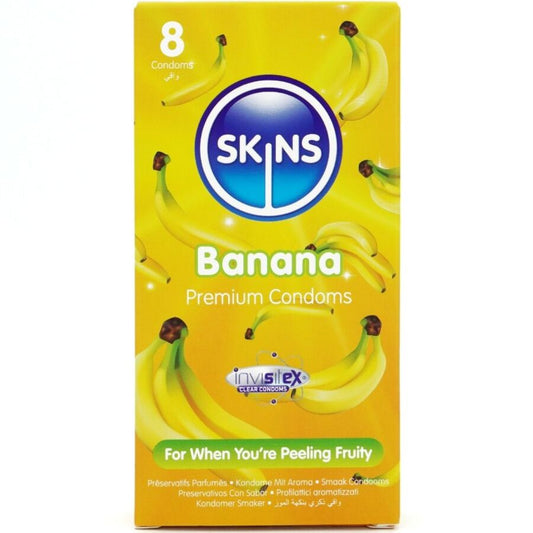 SKINS - BANÁNOVÉ PREMIUM KONDOMY 8 KS