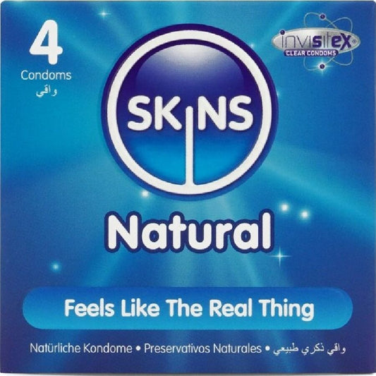 SKINS - BALENÍ PŘÍRODNÍCH PREMIUM KONDOMŮ 4 KS