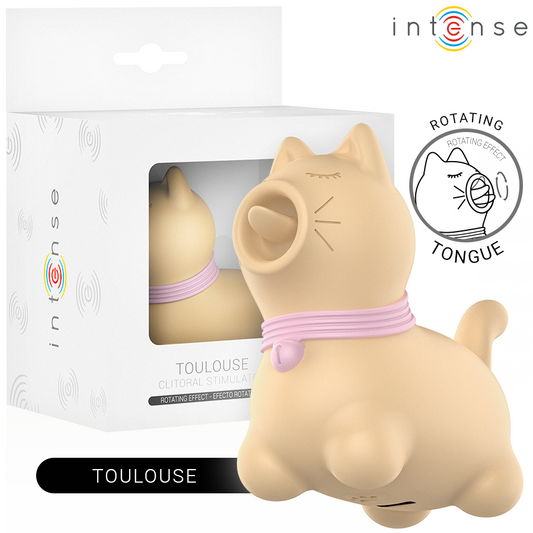 INTENZIVNÍ - TOULOUSE STIMULÁTOR S 360° OTOČNÝM JAZYKEM ŽLUTÝ