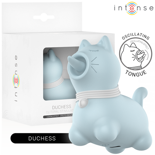 INTENSE - STIMULÁTOR DUCHESS S OTOČNÝM JAZYKEM 360º MODRÝ