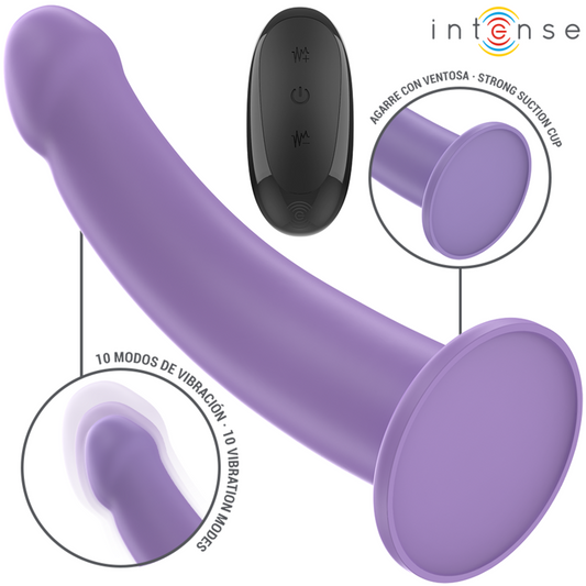 INTENSE - EDDIE VIBRÁTOR 17,5 CM 10 VIBRACÍ FIALOVÝ DÁLKOVÝ OVLÁDÁNÍ