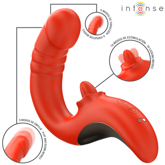 INTENZIVNÍ - PAULINA VIBRÁTOR A STIMULÁTOR VE TVARU U ČERVENÁ