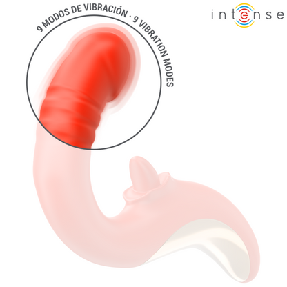 INTENSE - PAULINA VIBRATOR AND STIMULATOR IN U SHAPE RED