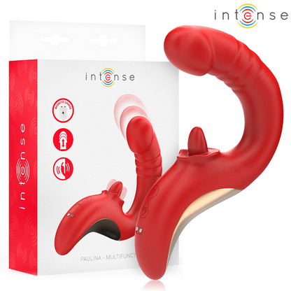 INTENSE - PAULINA VIBRATOR AND STIMULATOR IN U SHAPE RED