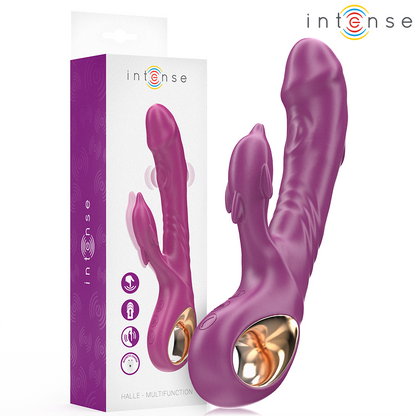 INTENSE - HALLE MULTIFUNCTION VIBRATOR WITH DOLPHIN STIMULATING TONGUE PURPLE