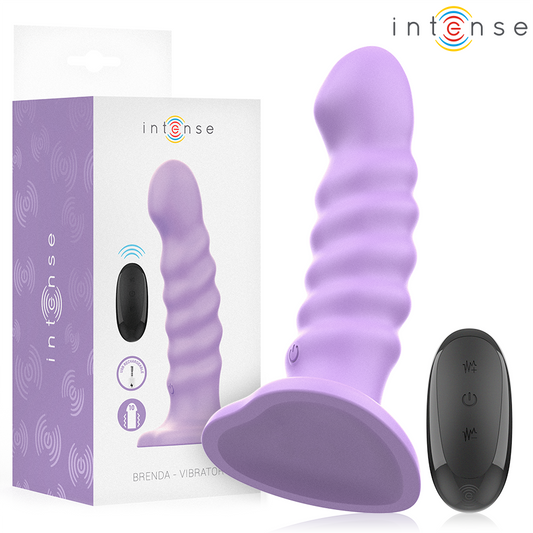 INTENSE - VIBRÁTOR BRENDA VELIKOST M SPIRAL DESIGN 10 VIBRACÍ FIALOVÝ DÁLKOVÝ OVLÁDÁNÍ