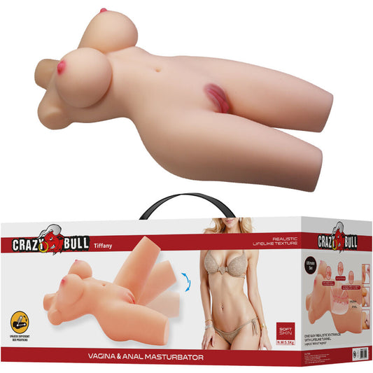 CRAZY BULL - REALISTICKÝ ŽENSKÝ TORZO, VAGÍNA A ANÁL TIFFANY 5,5 KG